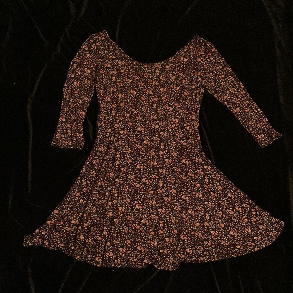 Delia’s Flower Print Long Sleeved Skater Dress